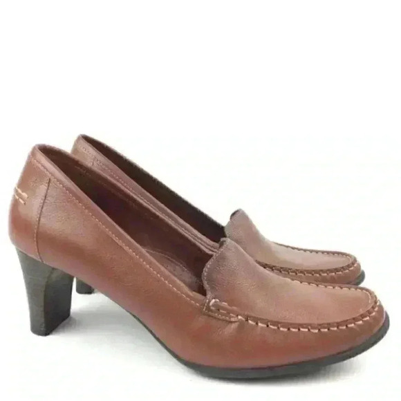 Hush Puppies Heels Sz 10 N Madison Leather Oxfords - Picture 2 of 9